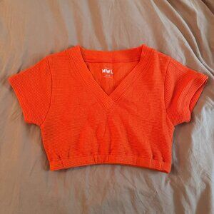 NWOT: Madewell Crop T-shirt Orange Size Medium